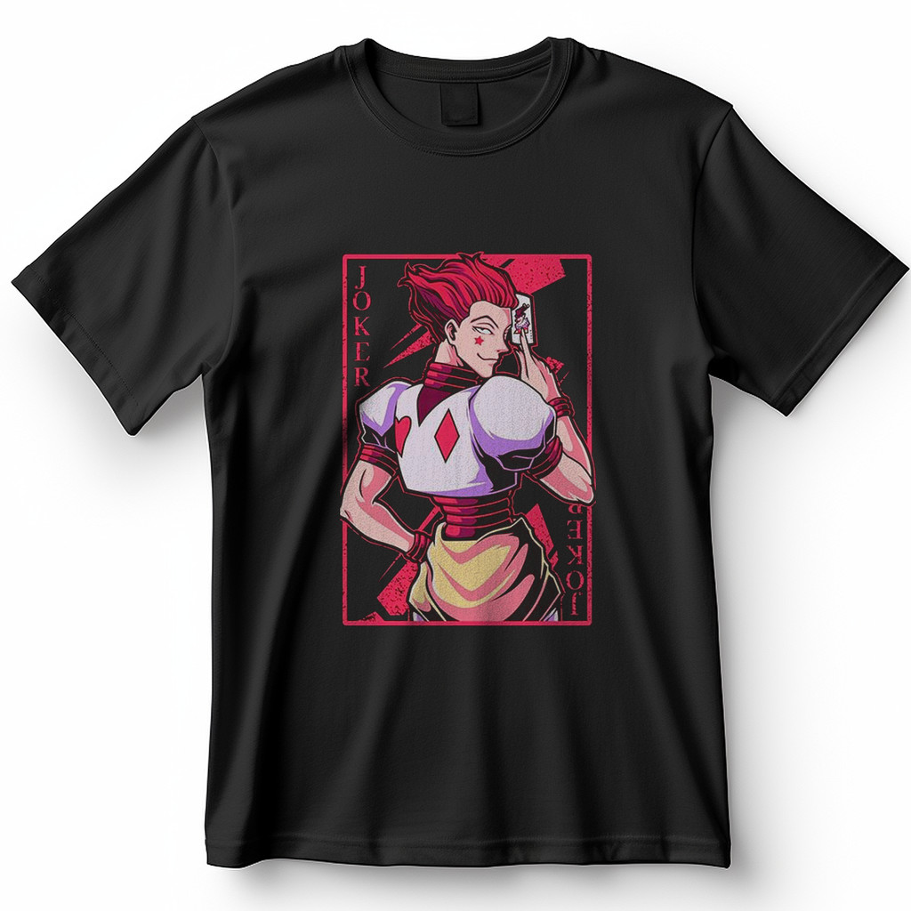Camiseta Hisoka Hunter x Hunter Estilo Carta Joker Baralho Blusa Camisa 100% Algodão