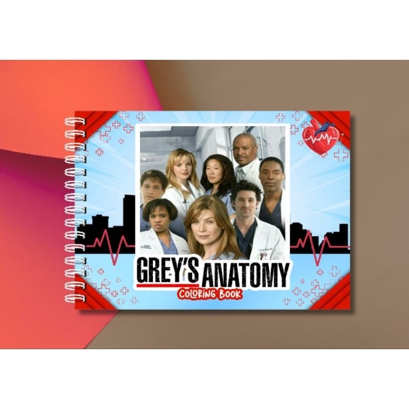 Livro para colorir Grey's Anatomy  - com 50 folhas de 120g, Capa dura, A5