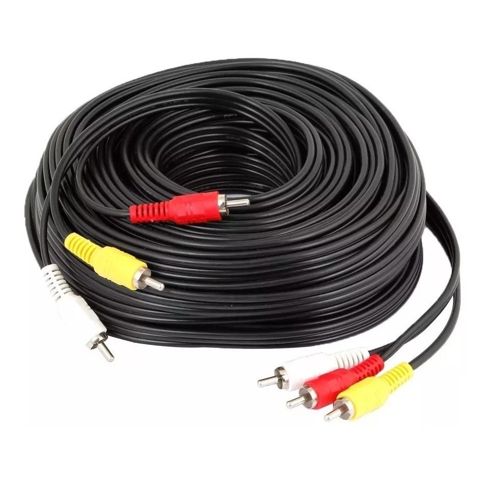 Cabo Rca X Rca 15m 15 Metros Av 3+3 Áudio Vídeo Tv Dvd Net