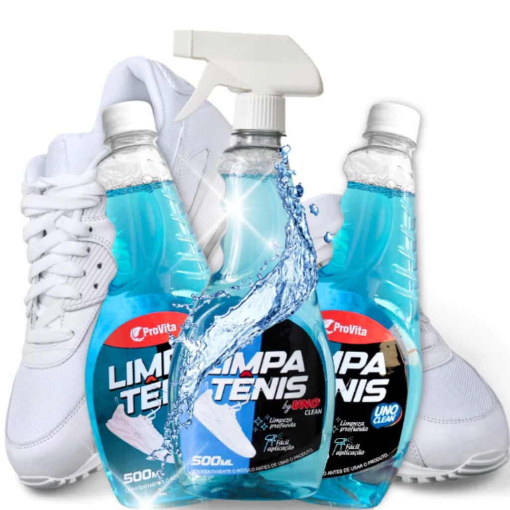 kit 3 Limpa Tênis Spray Premium Provita Limpeza Profunda 500ml + Estopa para Melhor Aplicação em Oferta na Shopee