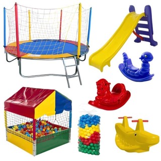 Kit Pula Pula 2,30m + Piscina De Bolinhas 1m + 500 Bolinhas + Escorrega Médio + 2 Gangorra 1l + 1 G2 em Oferta na Shopee