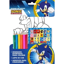 Sonic Colorindo com Adesivos