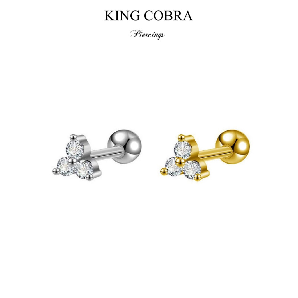 Piercing Aço Cirúrgico PVD Flor Strass / Helix, Tragus, Conch, Nariz, Boca-Medusa e Outros KB2 - 1unidade em Oferta na Shopee