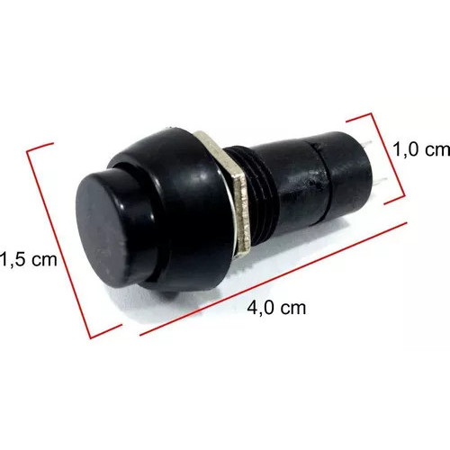 10pcs Botao Preto On Off PBS-11B / Chave Push Button 3A sem Trava On-Off Botão Botao On Off