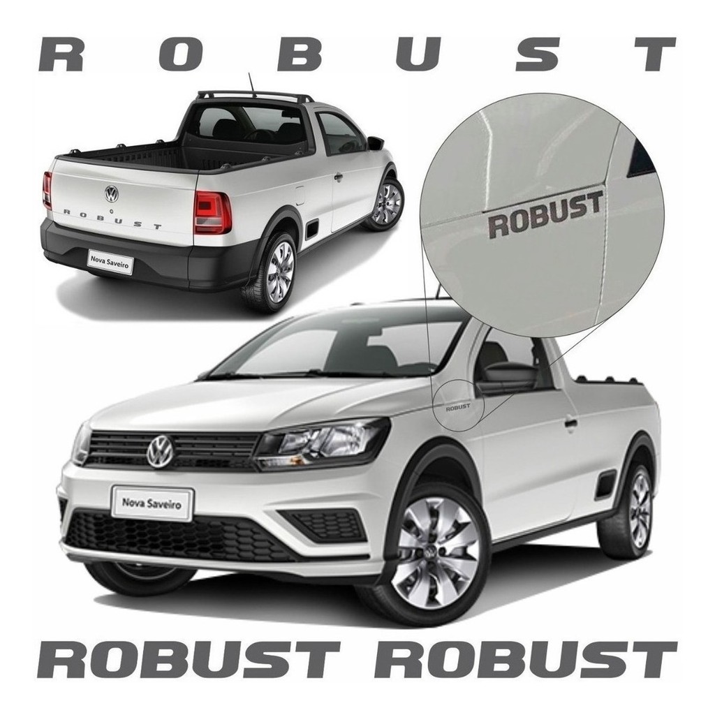 Kit 3 Adesivos Volkswagen Saveiro Robust Vw em Oferta na Shopee