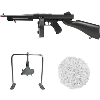 Kit Rifle Airsoft Elétrico Full Auto Thompson M811 6mm Preta - Double Eagle + 2000 Esferas 0.12g + Alvo Javali em Oferta na Shopee