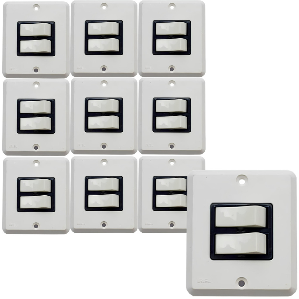 KIT 10 CONJUNTO INTERRUPTOR PARALELO 2 TECLAS 10A IRIEL