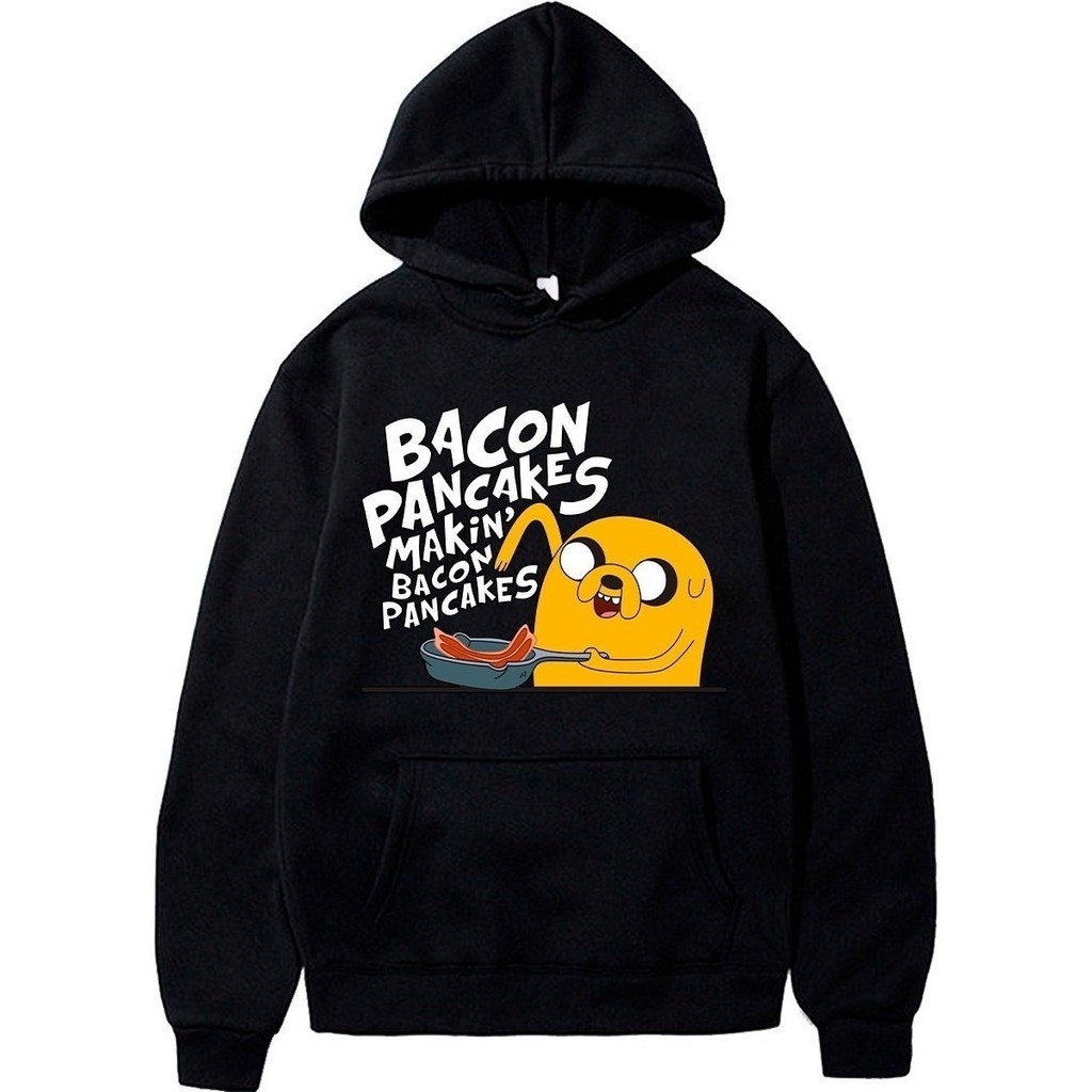 Moletom Canguru Blusa Jake Bacon Pancakes Hora De Aventura Blusa Frio Casaco Flanelado Feminino Casual