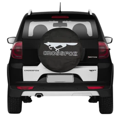 Capa De Estepe Crossfox 05 06 07 08 09 10 11 12 13 14 15 16 17 18 Raposa Preto E Branco Com Cadeado