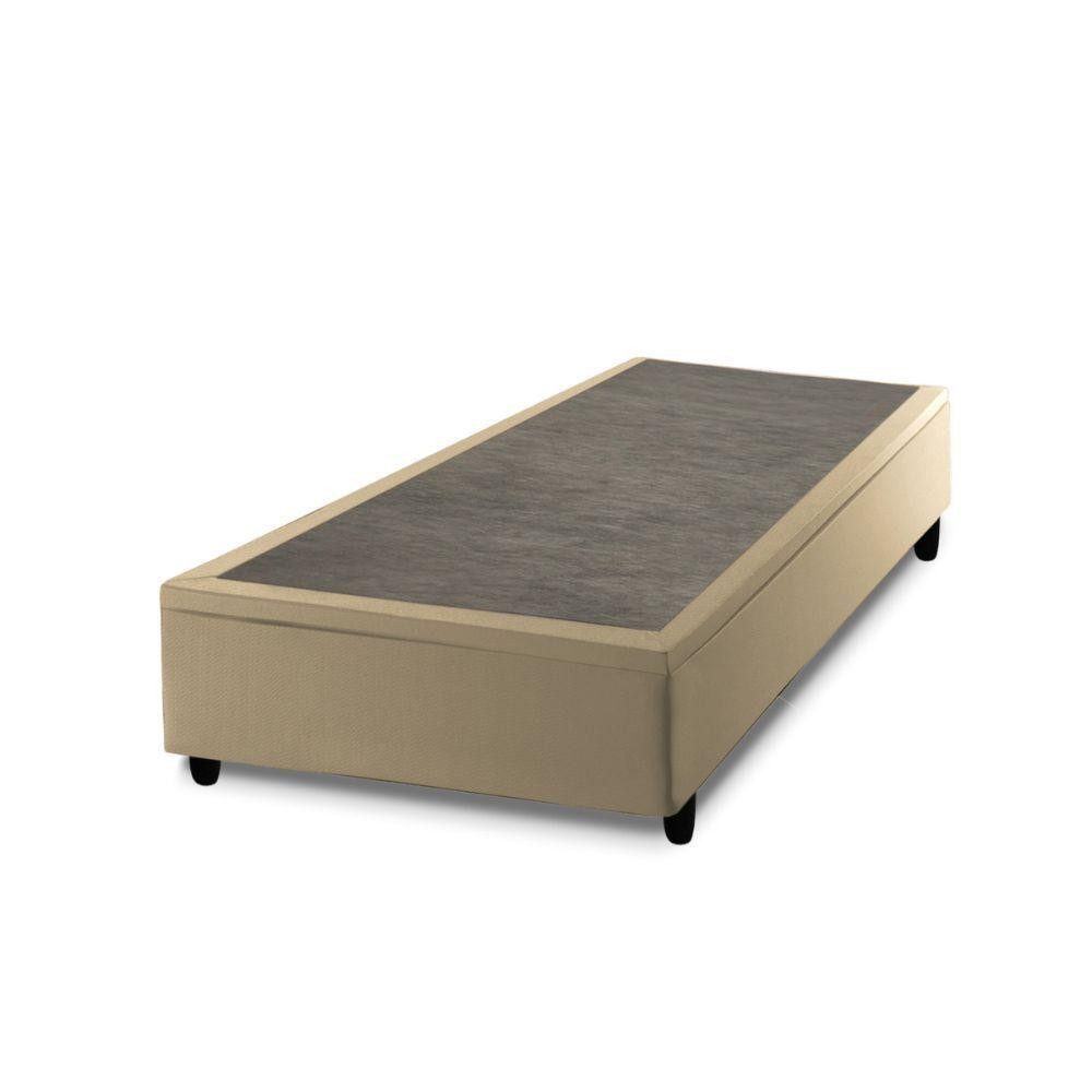 Base Box Baú Solteiro Prince Sued 0,88x1,87x0,24 Bege