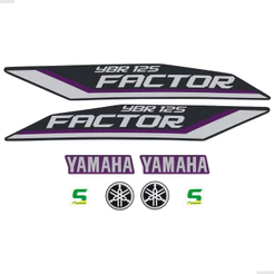 Adesivos Para Yamaha Factor 125 Ybr 2012 Moto Roxa + Logos