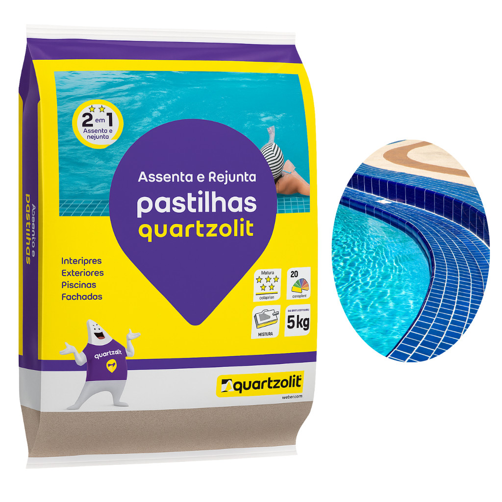 Argamassa Rejunte Pastilha De Vidro Porcelana 5kg Quartzolit