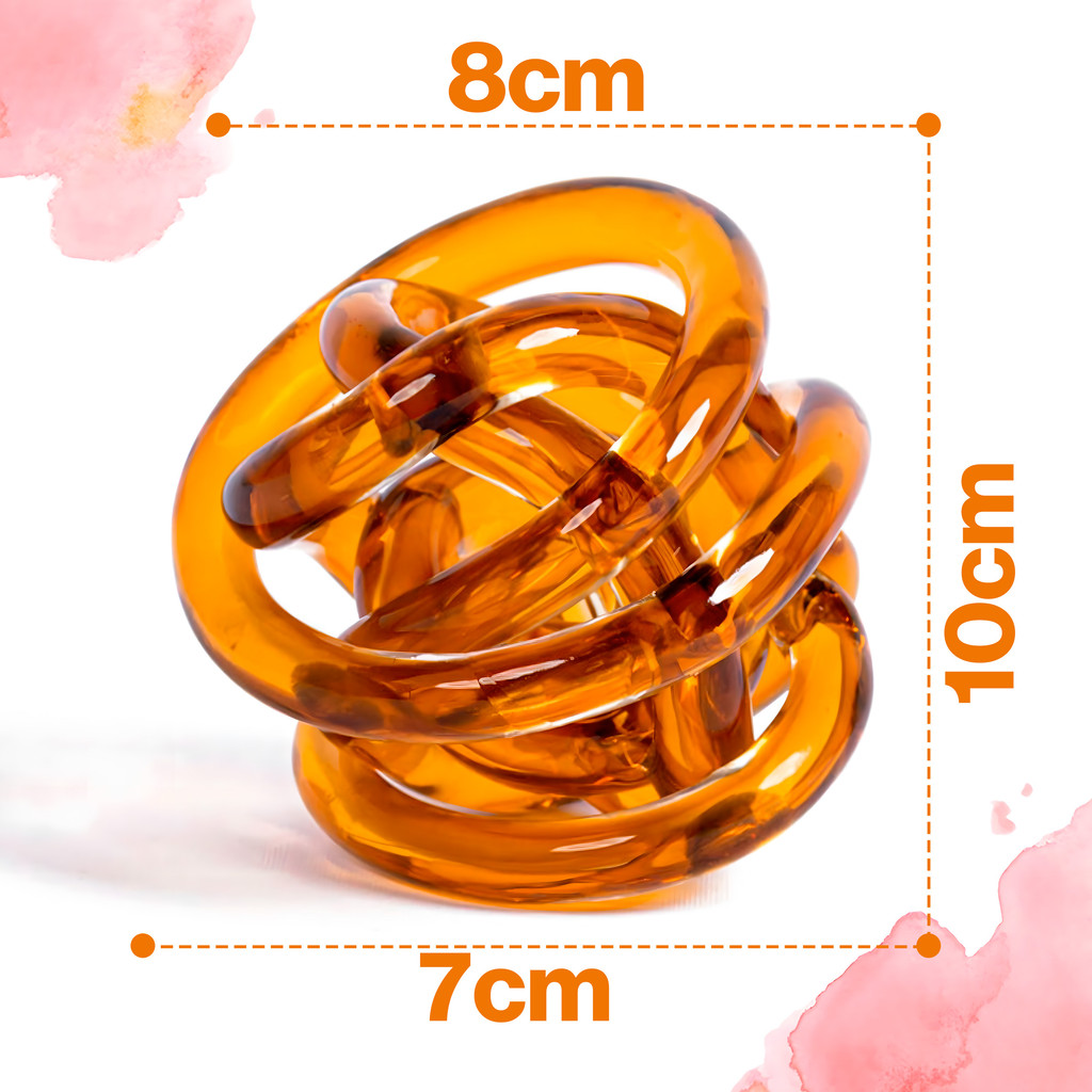 Mini Nó de vidro Murano Ambar Cristal Pequeno Decoração Centro de Mesa Estante Hack de Tv Escritorio