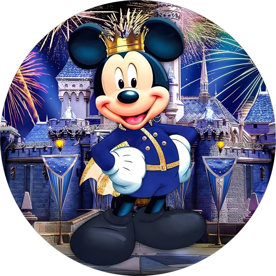 Capa Para Painel Festa Mickey Realeza Desenho Infantil Redondo Tecido Sublimado 1,50x1,50 e 50x50cm Vários Modelos em Oferta na Shopee