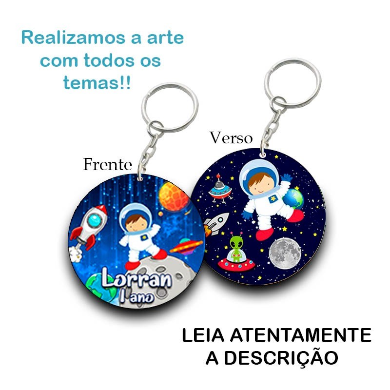 Kit 50 Chaveiros Personalizados MDF Resinado p/ Lembrancinhas Aniversário, Chá de Bebê, Maternidade Temas Diversos