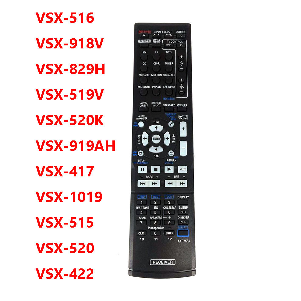 Controle Remoto Para Receptor AV Pioneiro Home Theater AXD7534 AXD7568 VSX-516 918V 829H 519V 520K-417-515
