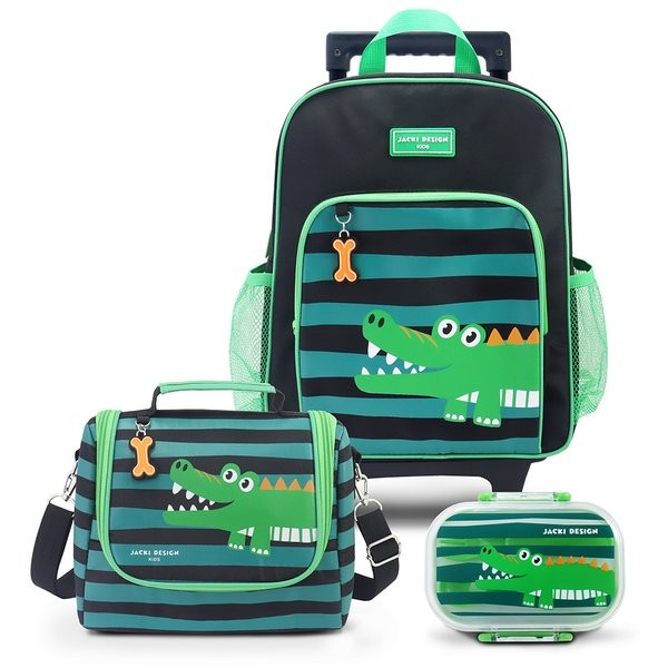Conjunto Mochila com Rodinhas e Lancheira Térmica com Pote p/ Lanche - Jacki Design