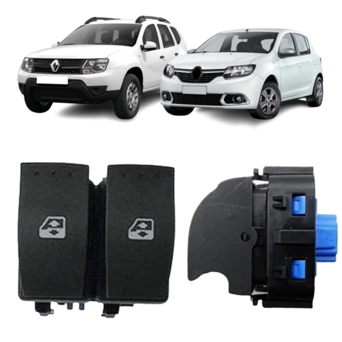 BOTÃO VIDRO ELÉTRICO DUPLO RENAULT SANDERO LOGAN 254111678R em Oferta na Shopee