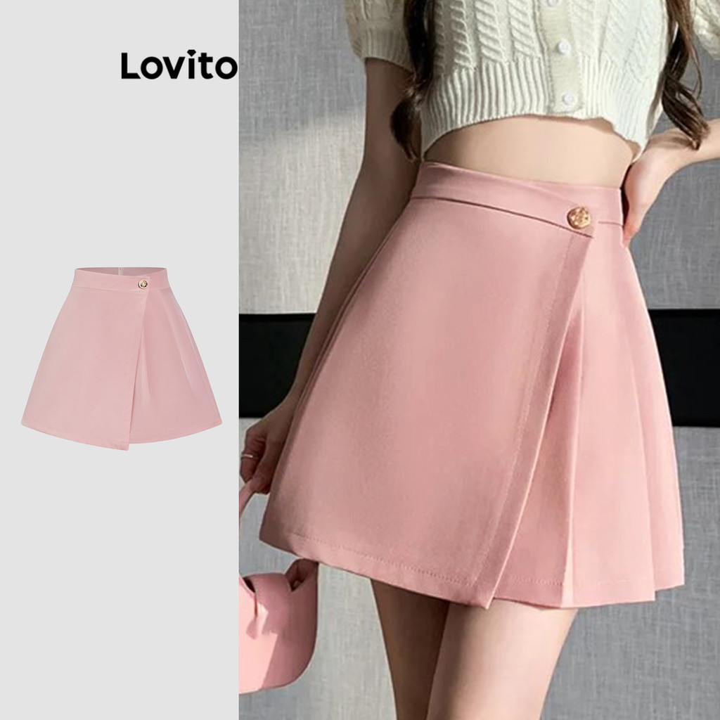 Lovito Saias plissadas elegantes e simples para mulheres L113MD577 - Women Clothes