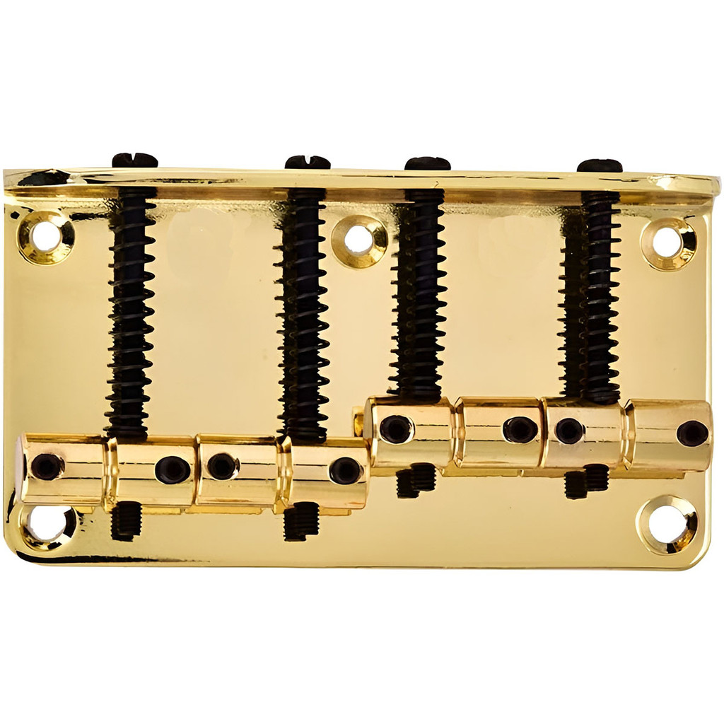 Ponte Vintage 4 Cordas Para Contra Baixo Jazz Bass Dourada