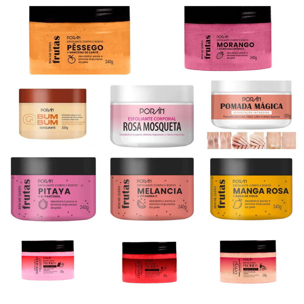 Esfoliante Corpo e Rosto Frutas Poran - Escolha seu tipo