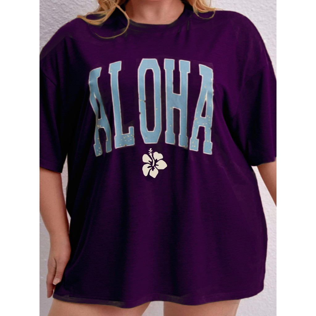 Camiseta Oversized T-shirt Unissex Aesthetic  Confortável Estampada Aloha Blusa Streetwear Feminina