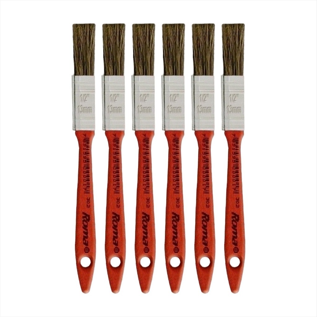 Pincel Trincha Roma 302 X 1/2 Pol. Vermelha - Kit C/6 Und