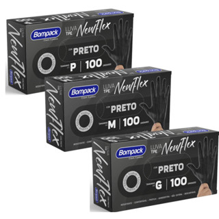 Luva Vinilflex Descartável Preta Sem Pó 100 unidades Panificadoras Restaurantes Cabelereiros Limpeza em Oferta na Shopee