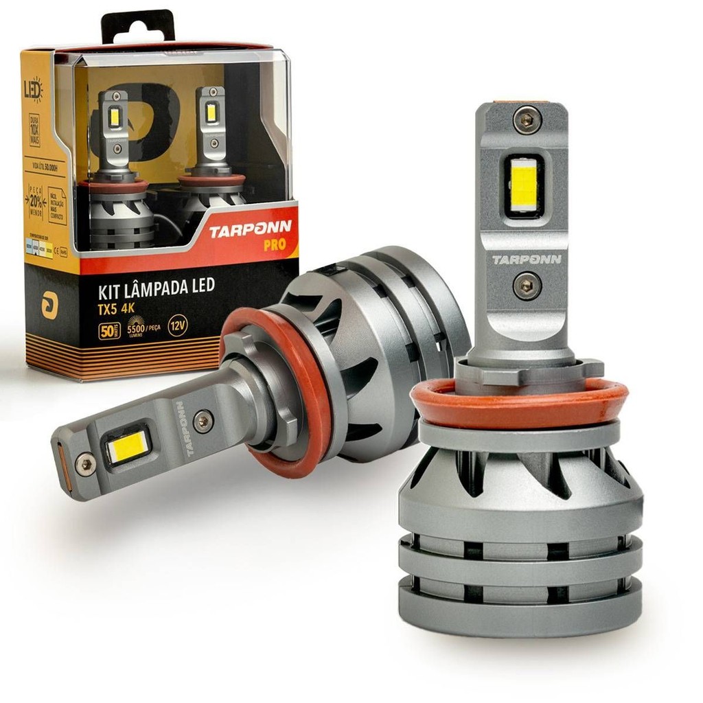 Kit Lâmpada Led Tx5 Pro 4000k H8/h9/h11/16-a 11000lm Tarponn