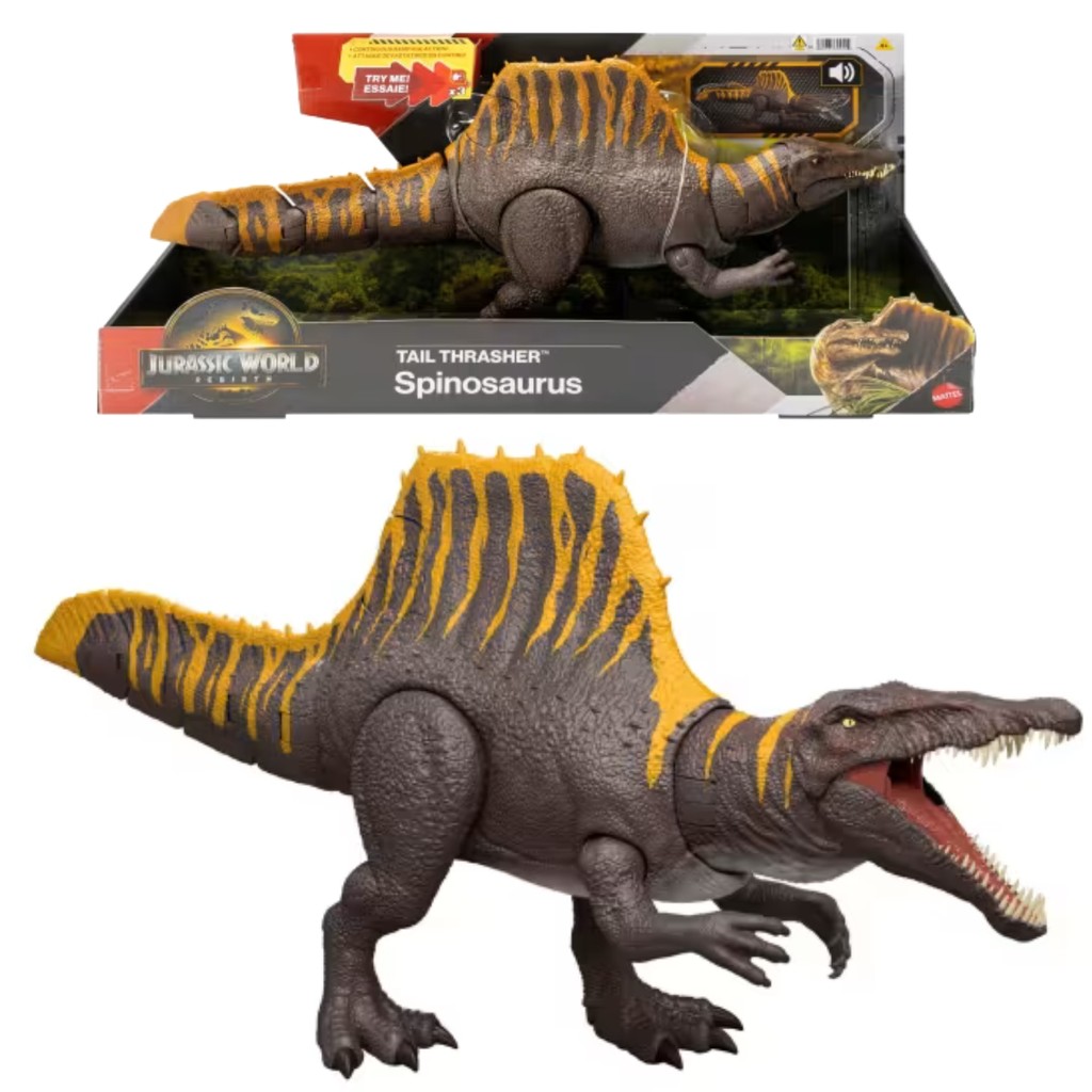 Jurassic World Dinossauro Spinosaurus Som e Movimento Mattel em Oferta na Shopee