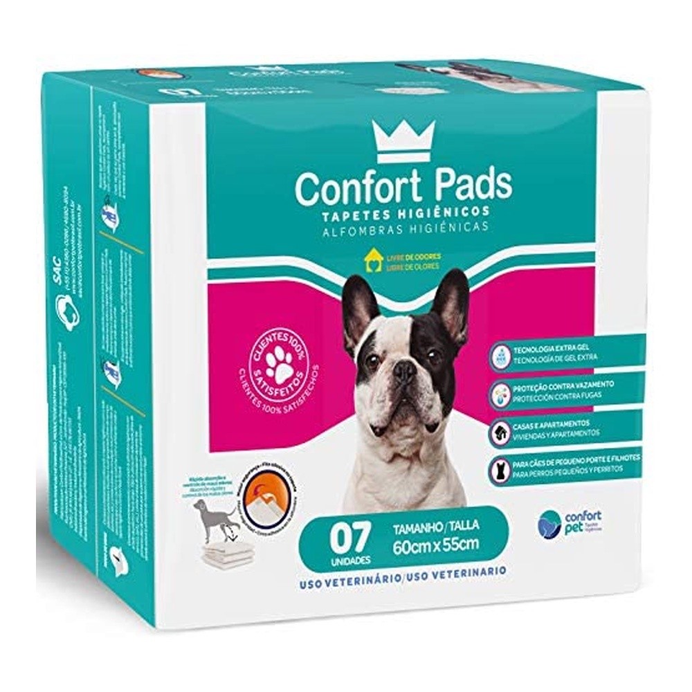 Tapete Higiênico para Cães Cachorro Pet Confort Pads 55x60 7un em Oferta na Shopee