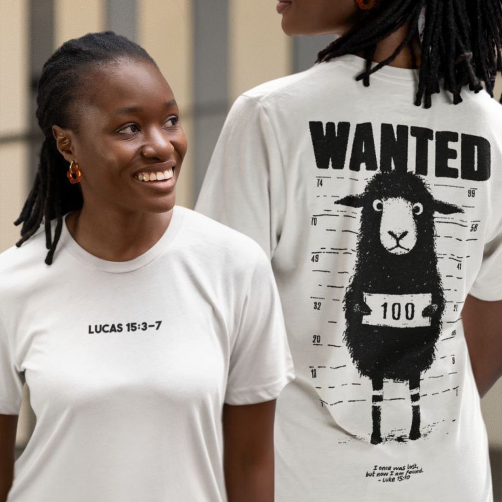 Camiseta Masculina Wanted Streetwear Religiosa Blusa Feminina Parábola Lucas 15:3-7 Salmo Bíblia Ovelha Envio Rapido