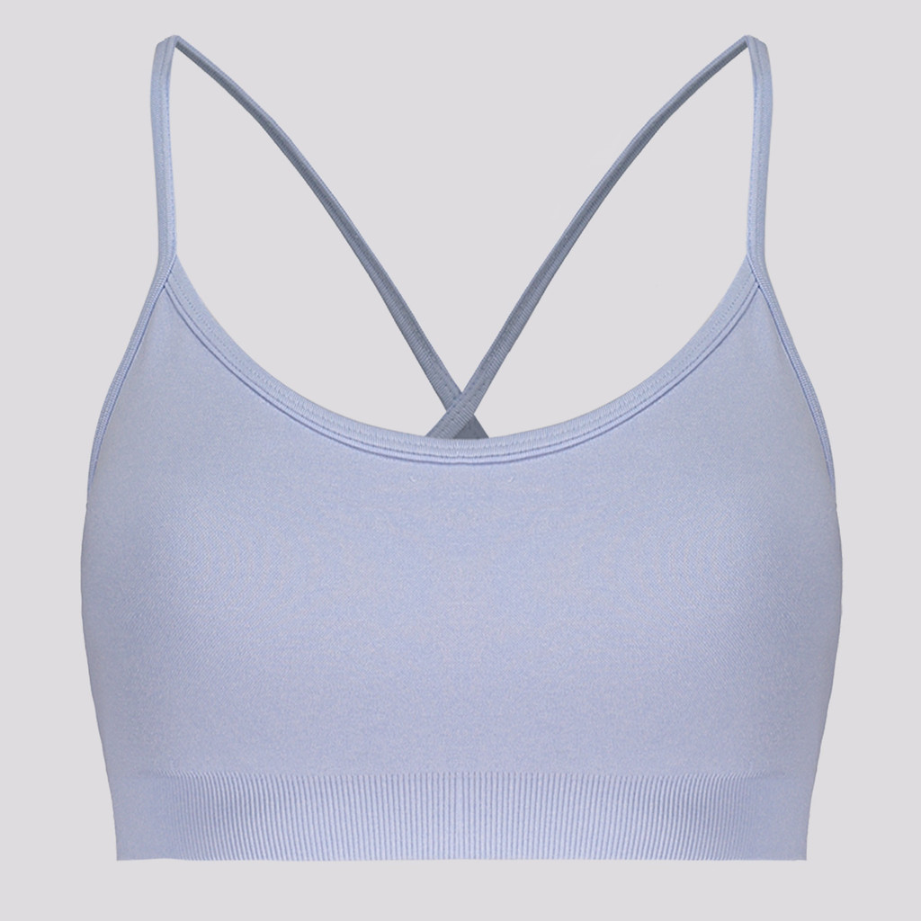 Top Hering Rajado Feminino Azul Claro em Oferta na Shopee