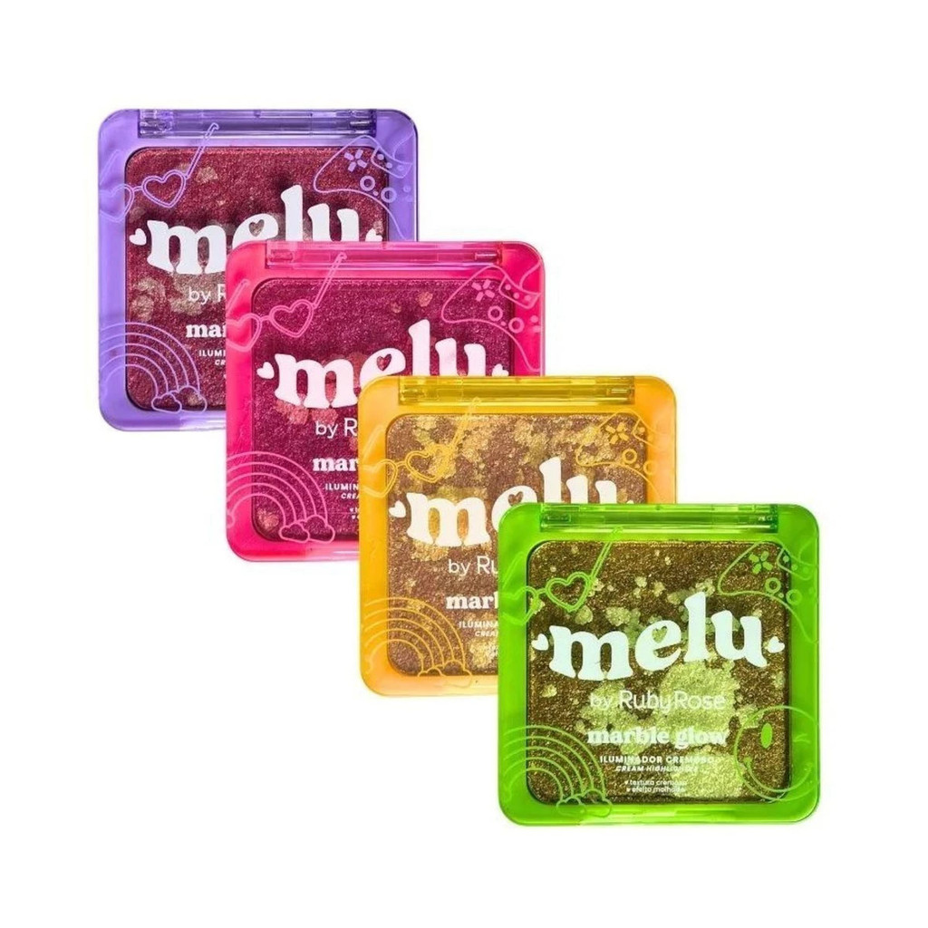 Iluminador Compacto Ruby Rose Melu Marble Glow Rrf860 em Oferta na Shopee