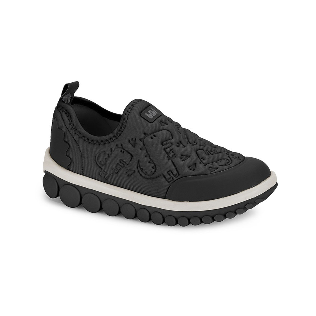 Tênis Infantil Bibi Roller 2.0 Preto com Estampa de Dinossauro