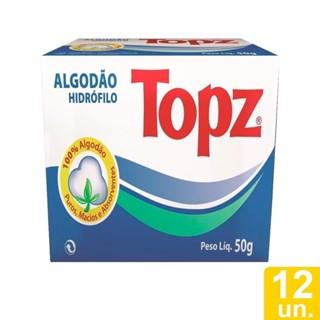 Algodão Hidrófilo Topz Rolo 50g Embalagem com 12 Unidades em Oferta na Shopee
