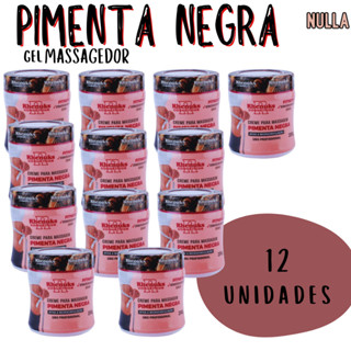 KIT C/ 12 - Gel massagem PIMENTA NEGRA ativa microcirculação - Rhenuks em Oferta na Shopee