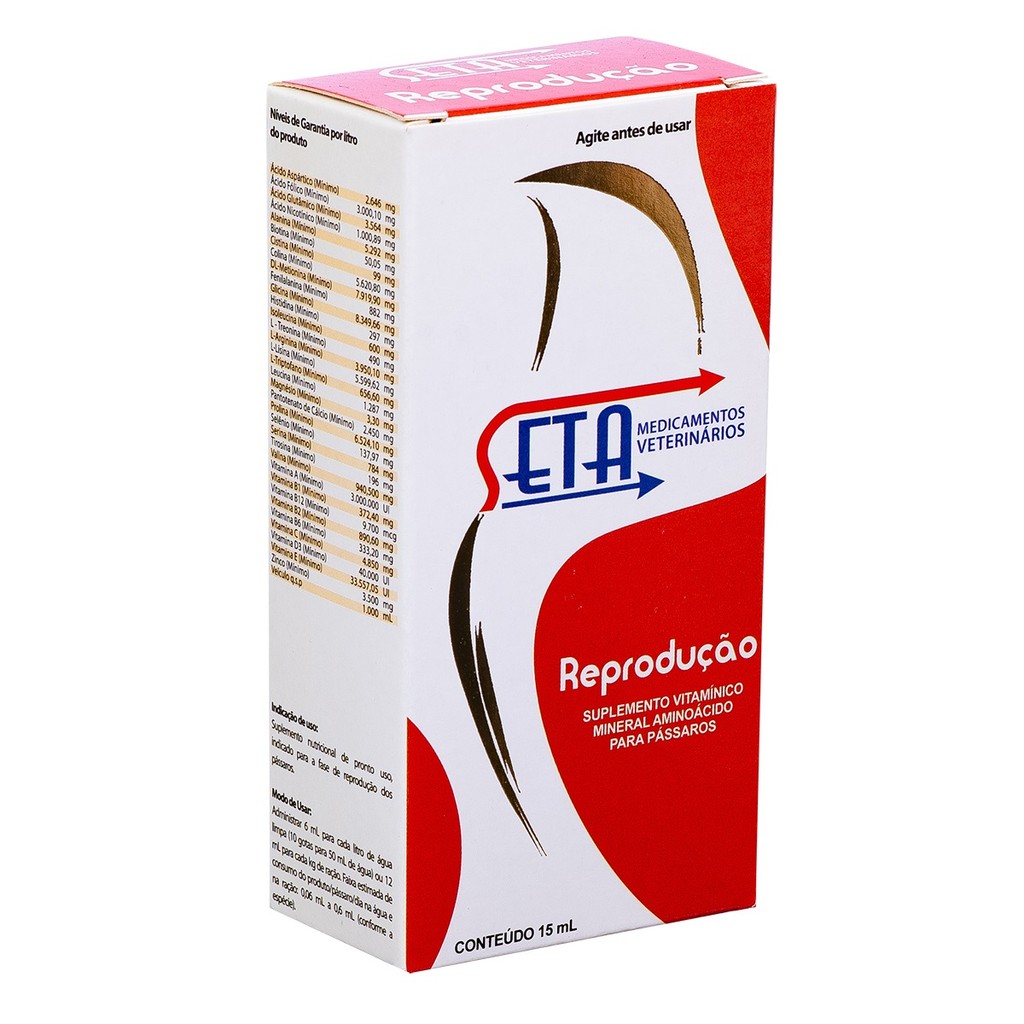 Seta Reprodução - 15ml Suplemento Vitamínico para Pássaros