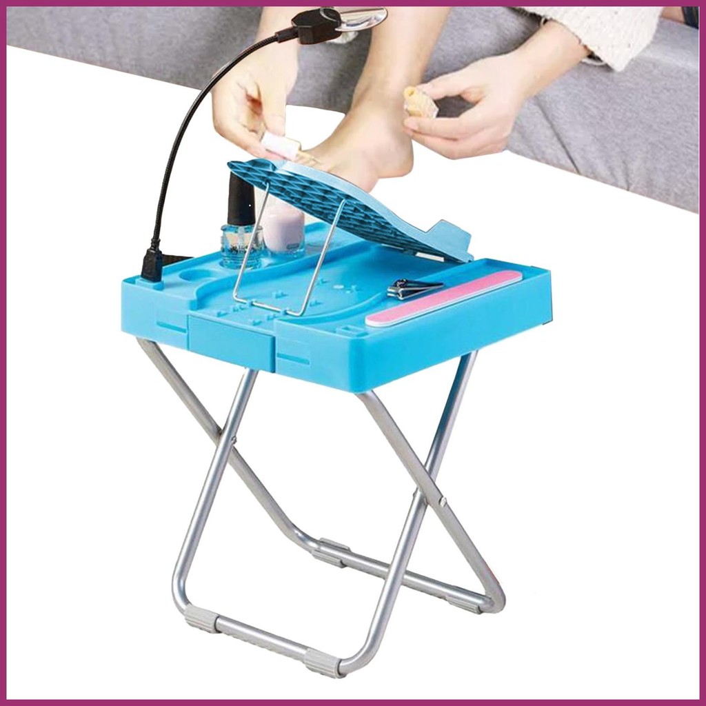 Suporte Para Pés , Cadeira Ajustável Pedicure , Ferramentas Com Espelho Led E Ventilador D...