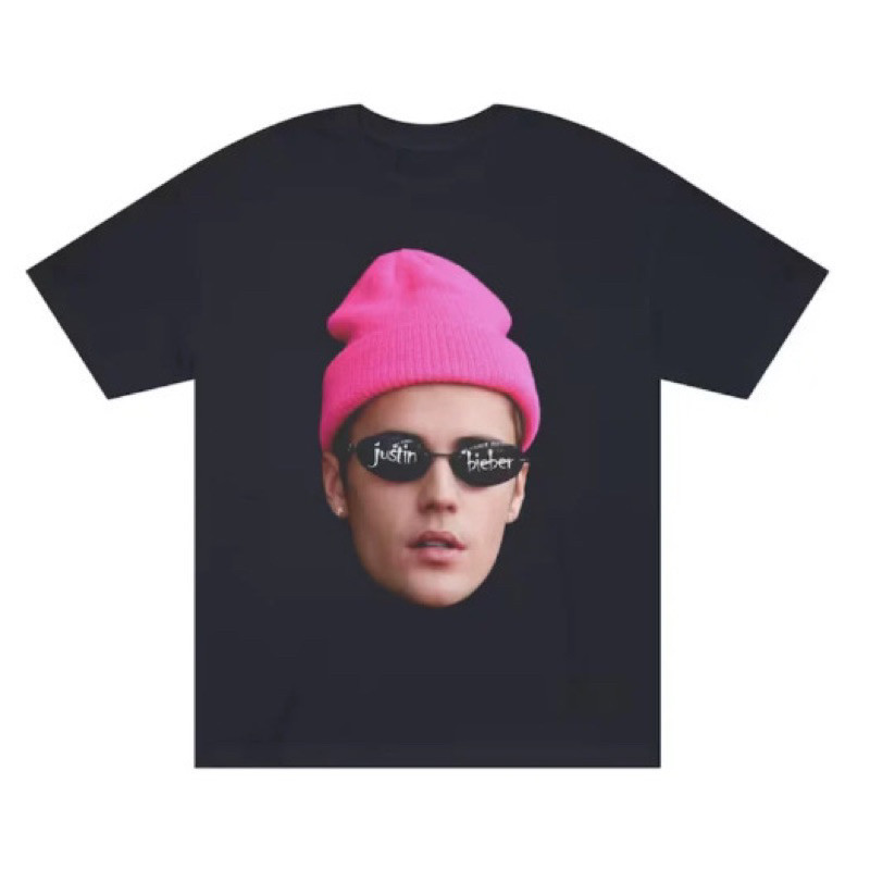 Camisa Blusa Justin Bieber Algodão Camiseta Cantor Pop Blusa Unissex Face Rosto UNISSEX