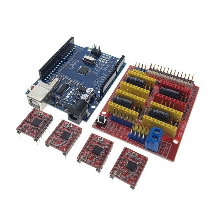 Kit Cnc Shield + Arduino Uno A4988 + Driver Eletrônica Cnc