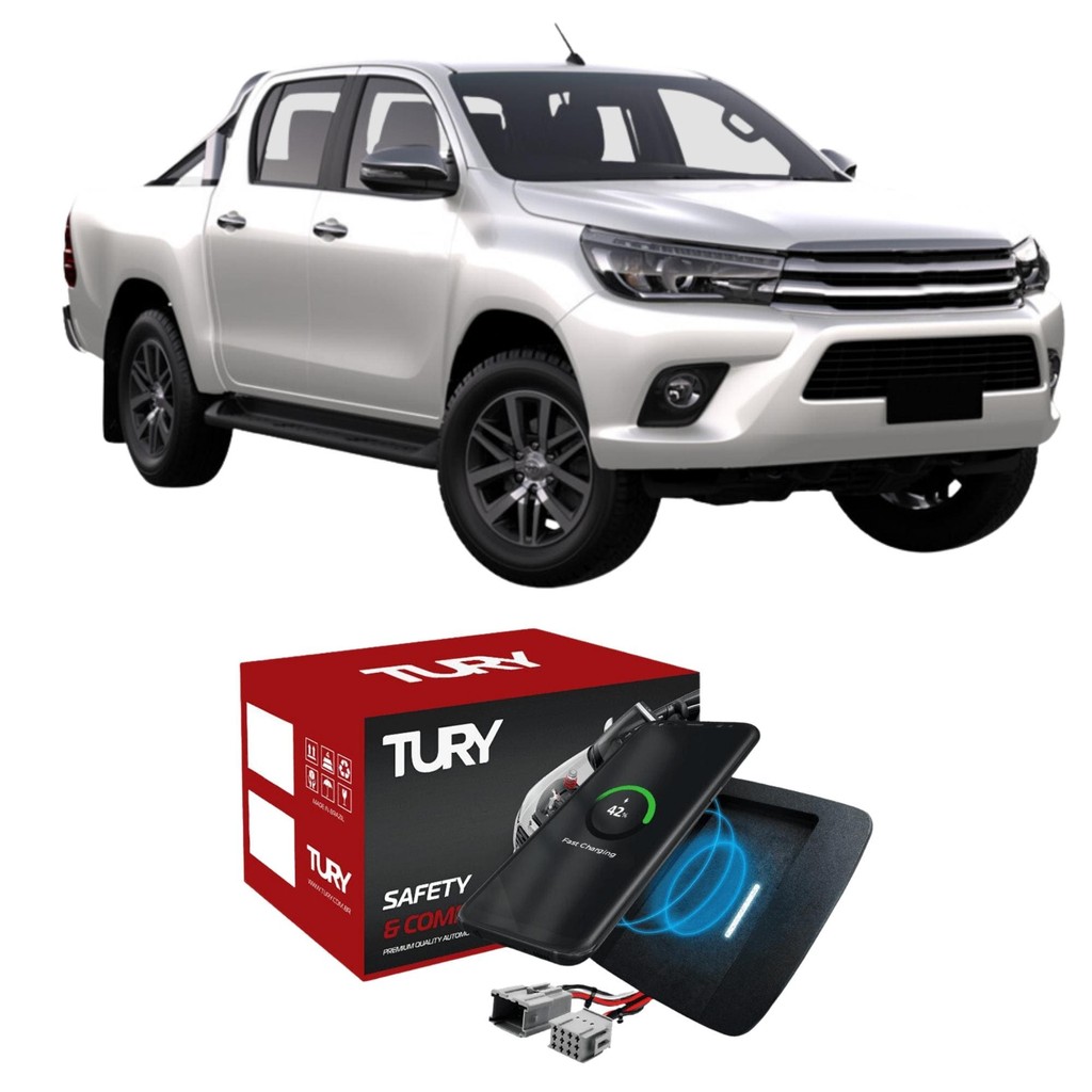 Carregador Automotivo Indutivo (Sem Fio) Hilux 2016 até 2023 Android e IOS Tury - ICharger 1.0 N