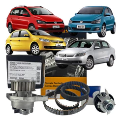 Kit Correia Dentada Tensor e Bomba D'Agua - VW Gol Voyage Saveiro Fox Polo Crossfox Golf kombi