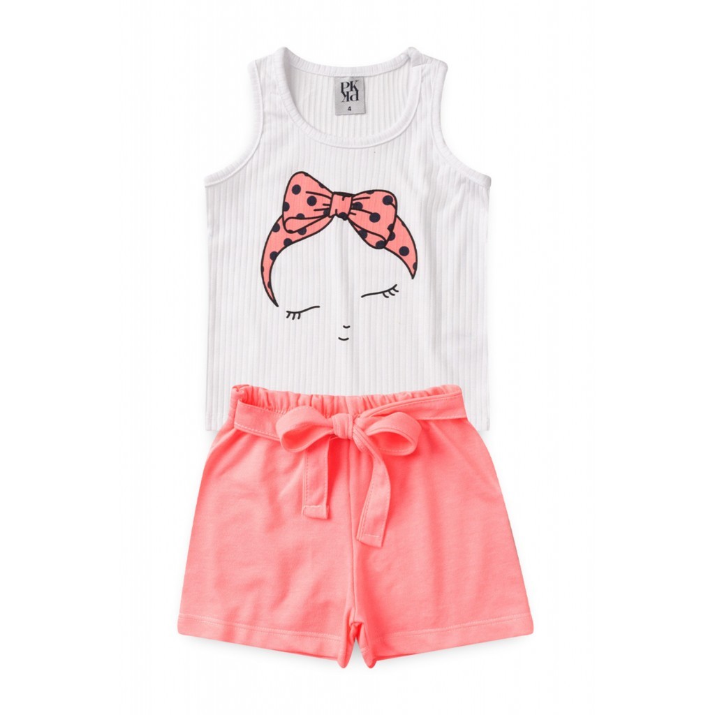Conjunto Feminino Infantil Verão Tiara Rosa em Oferta na Shopee