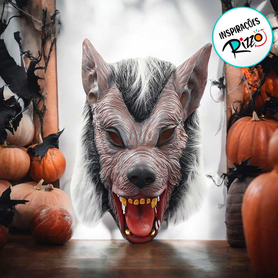 Máscara de Halloween - Lobo - 32cm - 1 unidade - Cromus - Rizzo — imagem 2 de 2