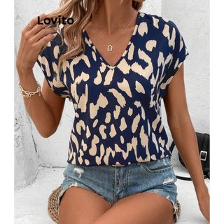 Lovito Blusa Boho Leopard Pattern para Mulheres LNL83200 em Oferta na Shopee