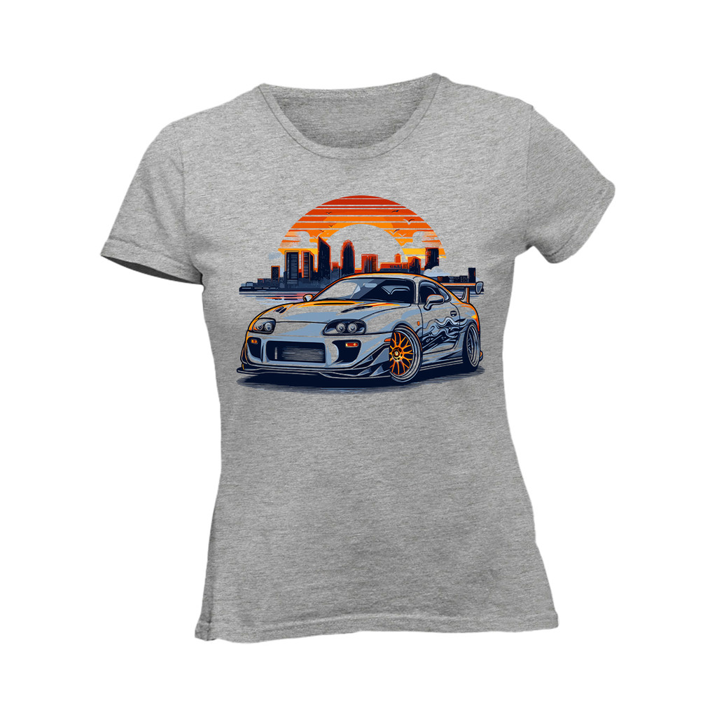 Camiseta Feminina Toyota Supra Por Do Sol Carro Antigo