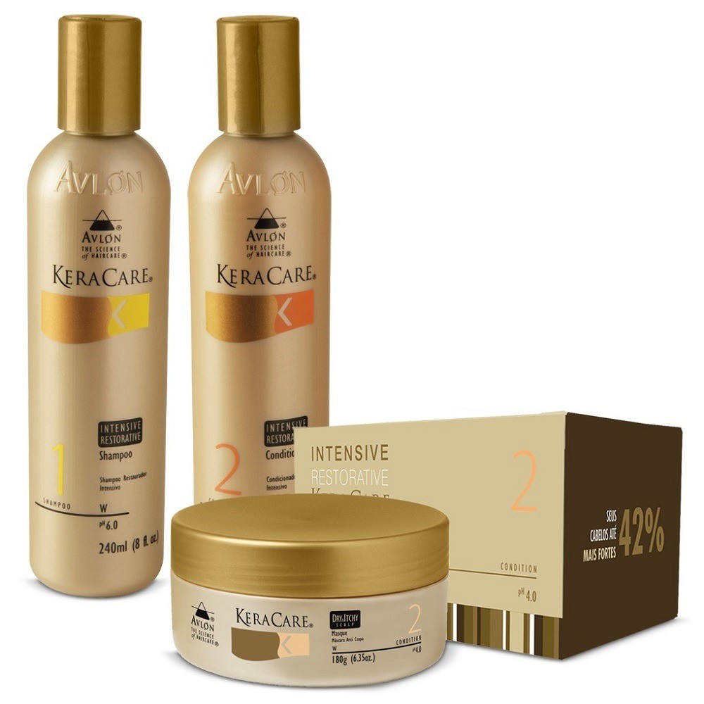 Kit Avlon KeraCare Intensive Restorative Shampoo 240ml + Condicionador 240ml + Máscara 180g em Oferta na Shopee