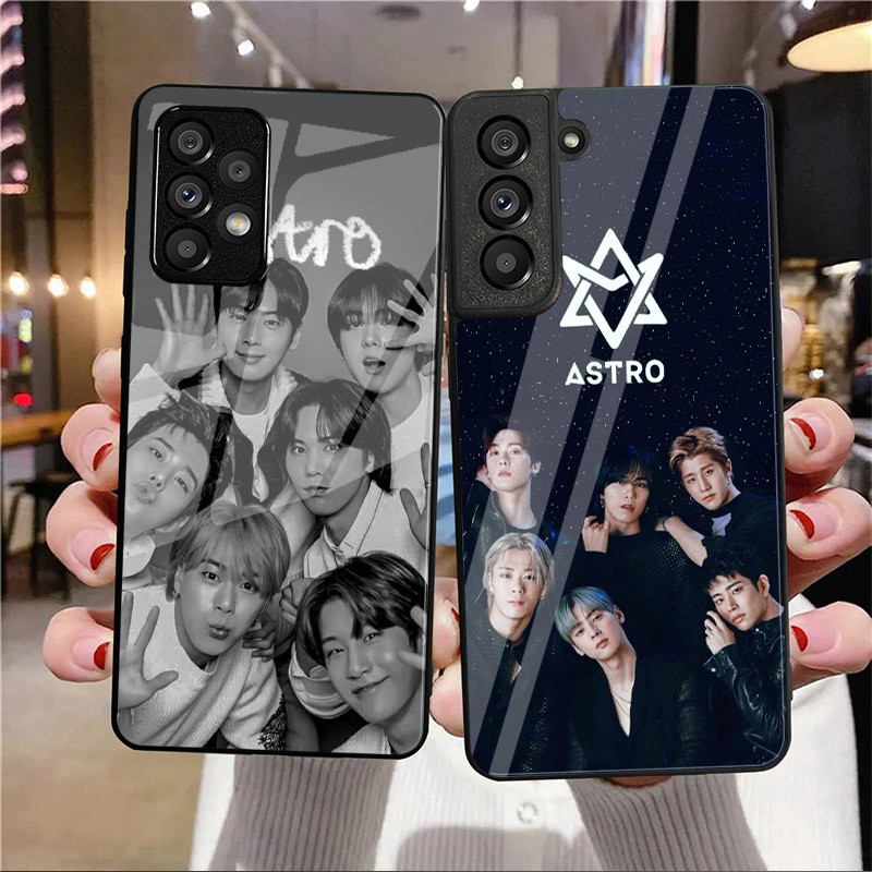 ASTRO Kpop 03 Capa De Telefone De Vidro Para Samsung Galaxy A14 A16 A30 A22 A32 A33 A34 A40 A42 A55 4G A52 A53 A54 A70 A