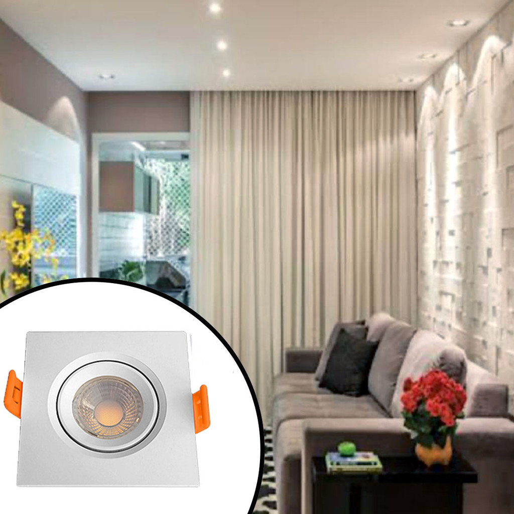 Kit 10 Spot SuperLed MR16 Quadrado 5W Ourolux — imagem 2 de 2